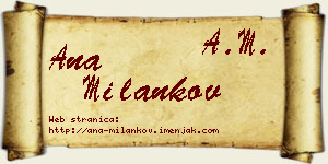 Ana Milankov vizit kartica